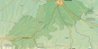 Topographic นแผนที่ของ france_ regions. kgm
